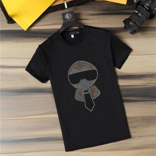 Buddha Rhinestones T Shirts Men Short Sleeve Fashion Man Streetwear O Neck Mercerized Cotton Tshirts Plus Size