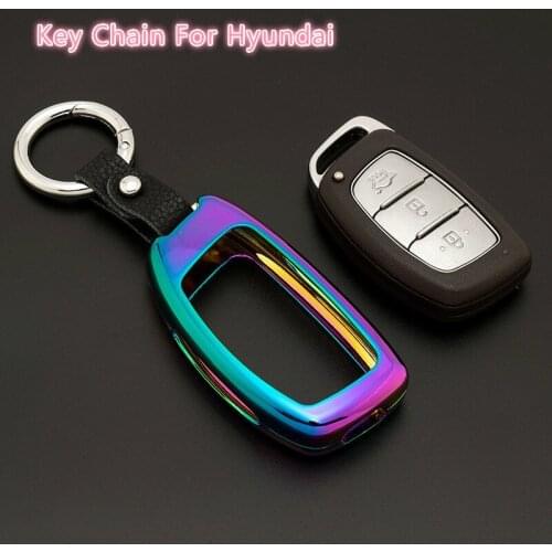 New Zinc Alloy Car Key Case Metal Fob Shell Cover Keychain Holder For Hyundai Santa Fe Elantra IX35 IX20 IX45 IX25 Sonata