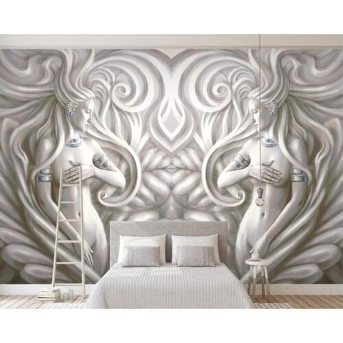 Papel de parede Embossed Beauty Sculpture Modern 3d wallpaper living room TV sofa wall bedroom bathroom wall papers home decor