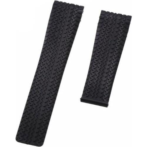 Natural Durable Black Soft Silicone Rubber Watchband 24mm Curved End Waterproof Strap Fit For TAG Carrera AQUARACER Watch Logo