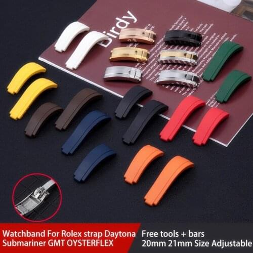 20mm 21mm Soft Nature Rubber Silicone Watch band Watchband For Role Strap Daytona Submariner DEEPSEA GMT SEAMARSTER OYSTERFLEX