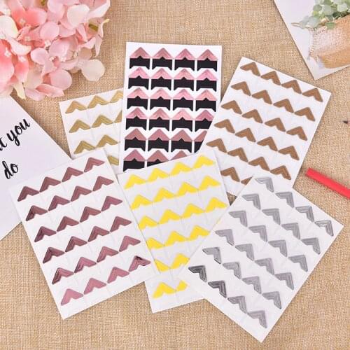 Hot Selling 120pcs Self-Adhesive Photo Frame Corner Sticker Craft Scrapbook Album Sweet