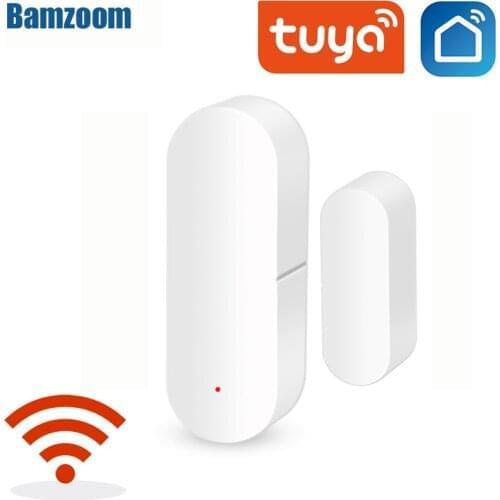 Tuya Smart WiFi Door Sensor Door Open / Closed Detectors Wifi Home Alarm Compatible With Alexa Google Home Tuya APP Control