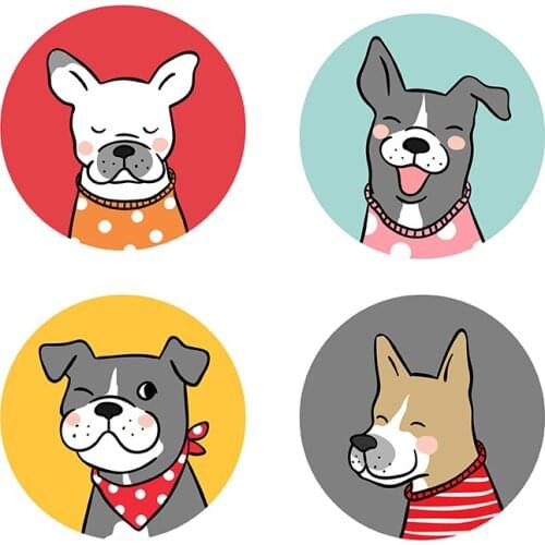 Three Ratels QC448 Cute cartoon dogs wall stickers for kids home decoration living room car sticker