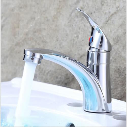 Bathroom Basin Faucet Chrome Single Handle Kitchen Sink Faucet Cold and Hot Mixer Water Bathroom