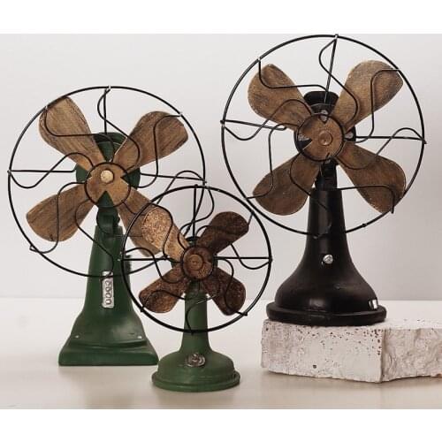 Fan Ornaments Home Decoration Accessories Vintage Fan Miniature Europe Style Figurines Home