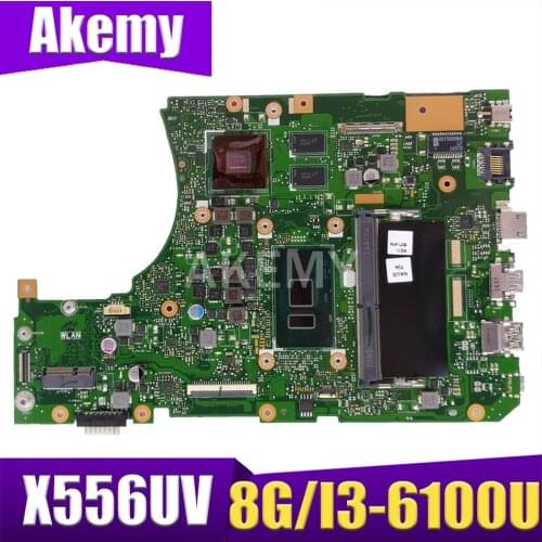 X556UV 8G/I3-6100U (V2G) DDR4 For Asus X556UJ X556UF X556UR X556UQ Mainboard Motherboard 90NB0BG0-R00040