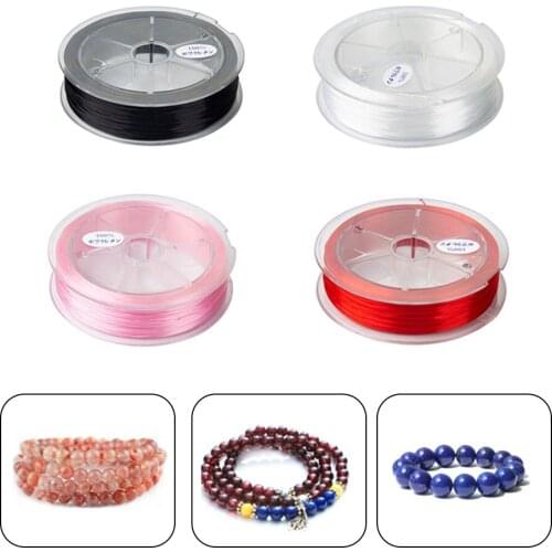 1mm Colorful Flat Elastic String for Bracelet DIY Spandex Knitting Rope Hand Braided Cord Fashion Accessories