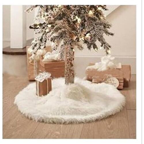 1pcs 83cm White Plush Christmas Tree Fur Carpet Merry Christmas Decorations for Home Natal Tree Skirts New Year Decoration