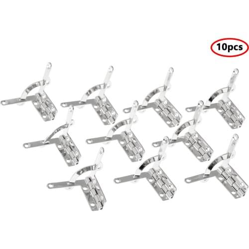 10Pcs Antique Bronze Furniture Hinges 90 Degree Angle Support Spring Hinge for Wine Case Jewelry Gift Box Lid Furniture Hardware