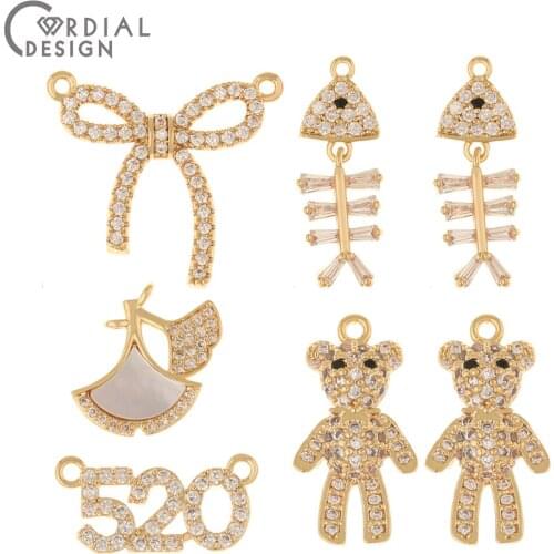 Cordial Design 10Pcs Jewelry Accessories/Genuine Gold Plating/CZ Charms/Hand Made/Necklace Pendant/Jewelry Findings & Components