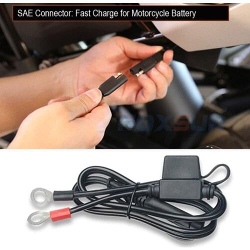 12V Motorcycle Battery Charger Terminal To SAE Quick Disconnect Cable Connector