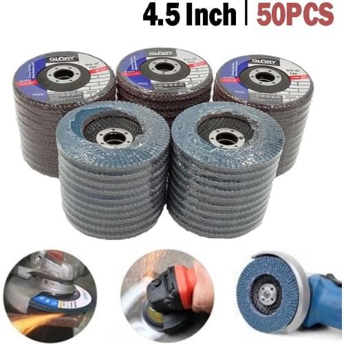 50Pcs 125mm Professional Flap Discs 4.5inch Sanding Discs 40/60/80/120 Grit Grinding Wheels Blades For Woodworking Angle Grinder
