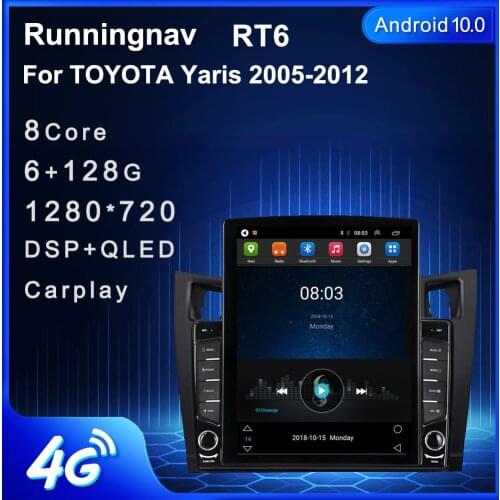 9.7" Android 10.1 For TOYOTA Yaris 2005-2012 Tesla Type Car Radio Multimedia Video Player Navigation GPS RDS