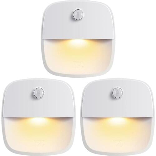 AMIR 3PCS Motion Sensor Night Light Wireless Wall Light Magnet Closet Lights Stairs Bathroom Kitchen Emergency LED Night Light