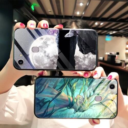 Case For Oppo F5 F7 F9 Back Phone Cover Black Silicone Bumper With Tempered Glass