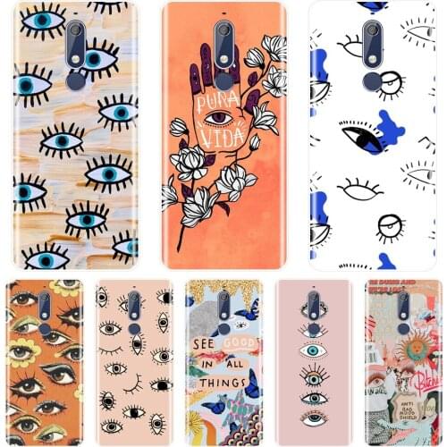 Back Cover For Nokia 7.1 6.1 5.1 3.1 2.1 Plus Soft Silicone Eyes Eyelash Girl Aesthetic Pretty Phone Case For Nokia 4.2 3.2 Case