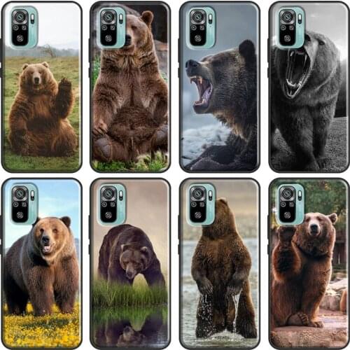 Brown Black Bear For Xiaomi Redmi Note 9 8 Pro 8T 9S 7 6 K40 10 Pro Case For Redmi 9A 8A 7A 9T 9C 9 Coque