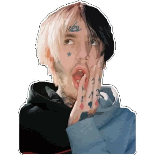 For Lil Peep Black Pink Hair Gustav Goth Boi Tattoos Crybaby Vector Vinyl Sticker