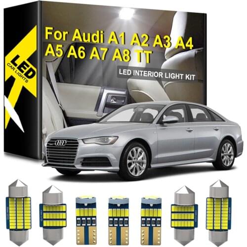 For Audi A1 8X A2 8Z0 A3 8L 8V 8P A4 B5 B6 B7 B8 A5 8T A6 C5 C6 C7 A7 4G A8 D2 D3 TT TTS 8N 8J Allroad C5 LED Interior Light Kit