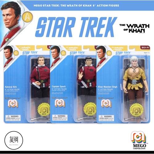 Mego Star Trek Discovery The Original Series The Wrath of Khan Spock PVC Action Figure Collectible Toy 18cm
