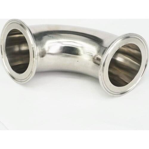 Fit Tube O/D 57mm Tri Clamp 2.5" Ferrule OD 77.5mm 304 Stainless Steel Sanitary 90 Degree Elbow Connector Adapter Homebrew