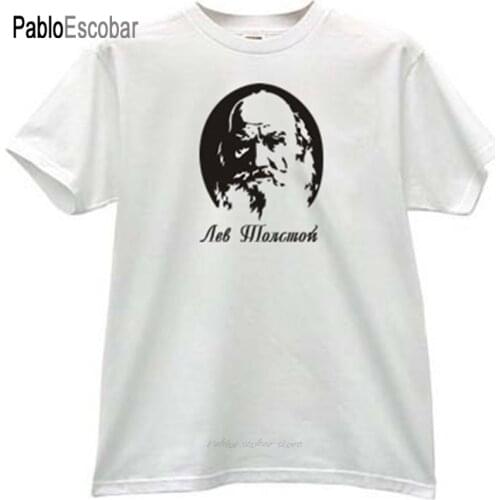 Summer cotton t-shirt men brand tshirt LEO TOLSTOY COOL Russian T-shirt male top tees fashion euro size