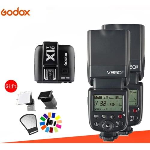 Godox 2*V850II 1/8000s HSS 2.4G GN60 Built-in Wireless X System Lithium Battery Speedlite Flash with X1T- trigger for Nikon Sony