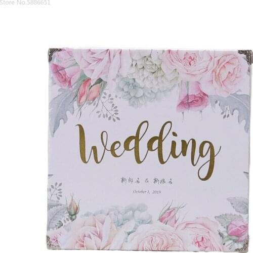 Customized Signature Personalized Hot Stamping Wedding Guest Book Bridal Shower Baby Memory Book