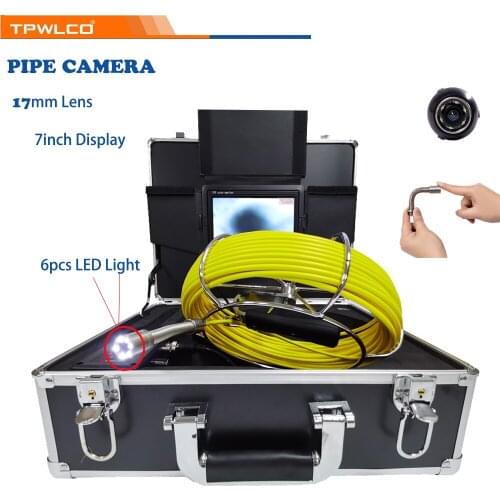 17mm Pipe Pipeline Inspection Camera 20-50M 7Inch LCD Monitor HD DVR Drain Sewer Industrial Endoscope Video Plumbing System