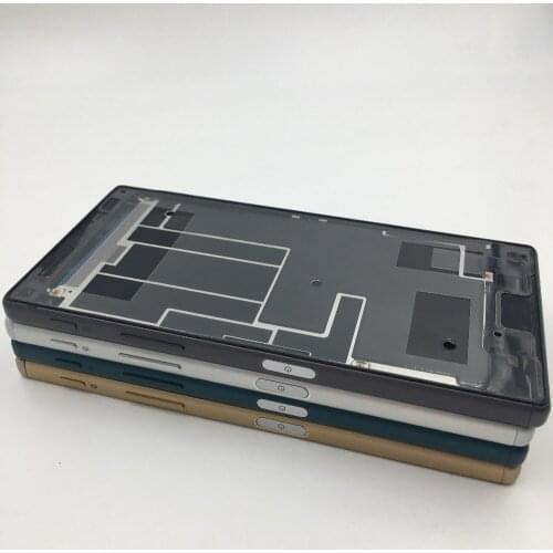 RTBESTOYZ Housing Middle Bezel Plate LCD Frame With Power Button Dust Plug For Sony Xperia Z5 Dual E6653 E6603 E6633 E6683