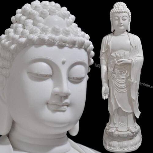 Micro beautiful 29 inch White Porcelain Buddha put Ephraim Amitabha like Dehua ceramic Buddhist supplies wholesale large Buddha