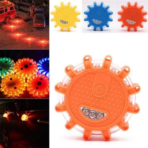 Magnetic Portable Orange Car Twinkle Star LED Road Flashing Warning Lights Roadside Safety Emergency Lamp Disc Beacon for Car