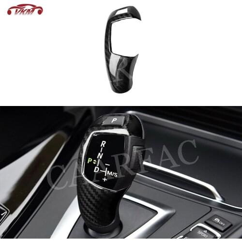 Carbon Fiber Gear Shift Knob Handle Sleeve Cover Stickers for BMW 1/2/3/4 Series F20 F30 F32 F33 F36 X3 X5 2012-2017 RHD Style