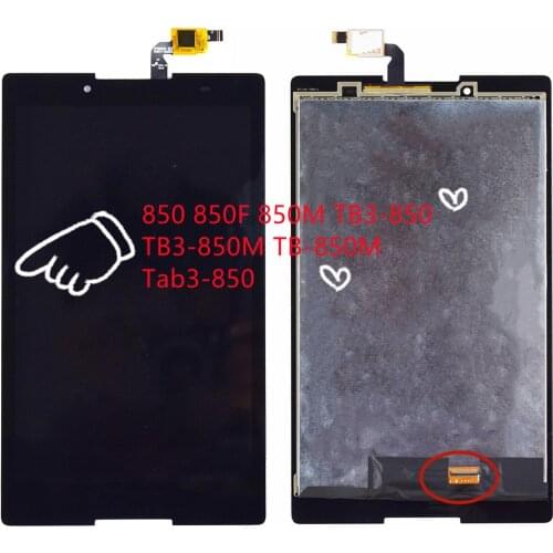 New 8'' For Lenovo TAB3 8.0 850 850F 850M TB3-850 TB3-850M TB-850M Tab3-850 Touch Screen Digitizer Glass + LCD Display Assembly