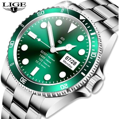 LIGE New Luxury Smart Watch Men Heart Rate Multifunction Sports fitness watch Full Circle Touch Screen Bluetooth Call Smartwatch