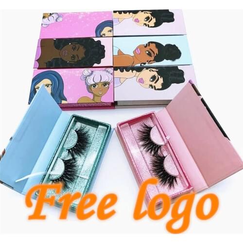 NEW Empty Eyelashes Packaging Lash Box one girl box Design for 25MM Strip Lashes 3D Mink Lashes packaging box empty free logo