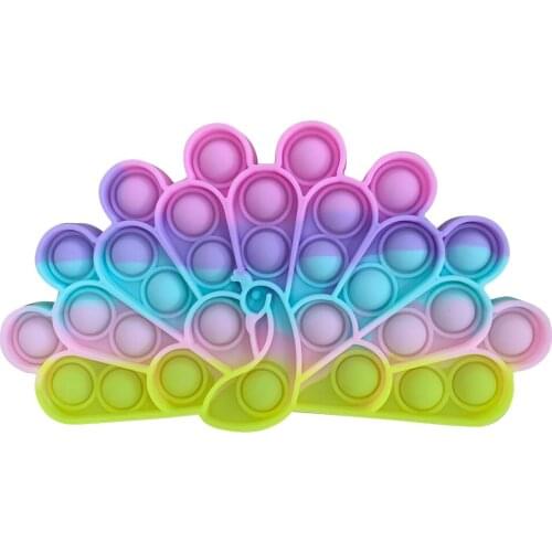 Reliver Stress Fidget Peacock Shape Bubble Toys Anti-stress Relieve Autism Adult Children Sensory Toy Stress Relief