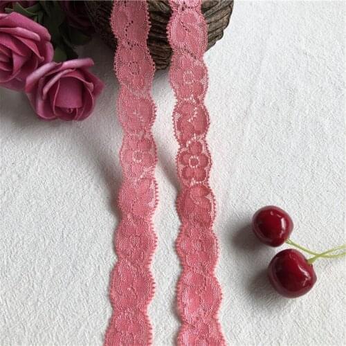 Pink sangle S1996 2.5cm en tissu dentelle rose /roll | matériel d'emballage pour cadeau joli