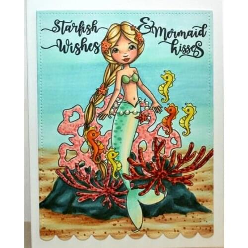 Mermaid Clear Silicone Stamp/Seal for DIY scrapbooking/photo album Decorative clear stamp sheets A1928