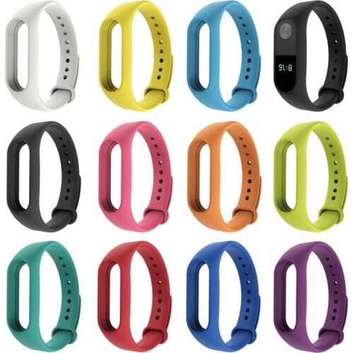 For Xiaomi Mi Band 2 Strap Replacement Solid Color Silicone Universal Wristband Colorful Waterproof Watch Band Accessories