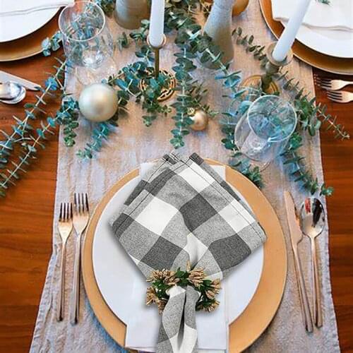 Wreath Napkin Rings, Farmhouse Napkin Ring, Vine Flower Napkin Holder Rings Table Decor For Wedding, Christmas