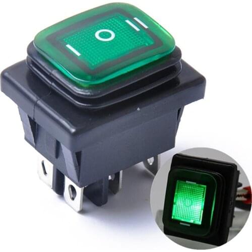 1pcs on Off on 12V/220V Heavy Duty 6 Pin DPDT IP67 Waterproof Auto Boat Marine Toggle Rocker Switch with LED 12V 220V 27x22mm