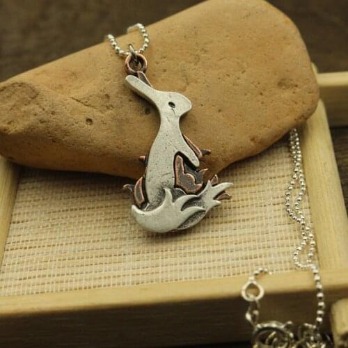 10pcs cute Rabbit lovey animals pendant stereoscopic necklace pendant girl jewelry