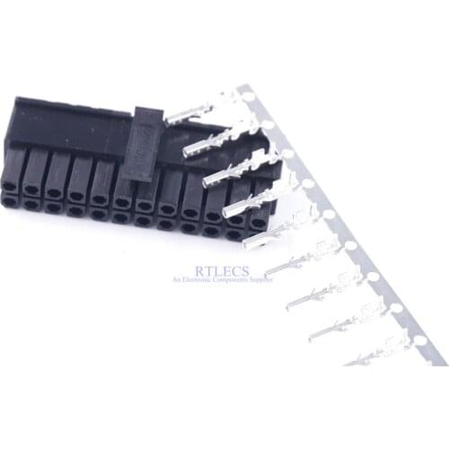 2 pcs Micro-Fit 3.0 Connector Receptacle Housing 2x12 Pin 24 Circuits Male Shell Power for GSM Module Cinterion aka Siemens TC65