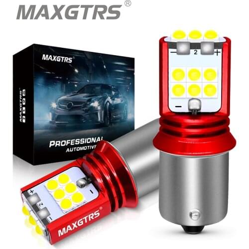 2Pcs P21W LED Canbus 1156 BA15S W21W LED Bulb T20 7440 Turn Signal Car Lights White Amber Yellow Brake Lights Reverse Lamp DRL