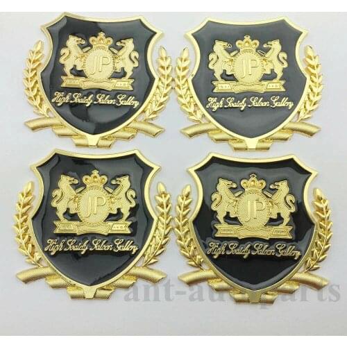 4pcs Gold Metal JP Junction Produce VIP Emblem Trunk Window Decal Sticker Bagde