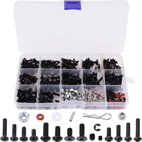 500Pcs Universal RC Screw Kit Screws Assortment Set Hardware Fasteners for Traxxas Axial Redcat HPI Arrma Losi