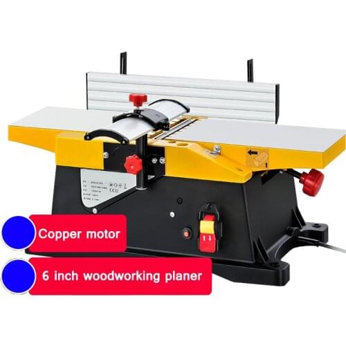 6-Inch Woodworking Planer Desktop Electric Planer Small Planer Household Single-Sided Planer Planer Cutting Depth Adjustable
