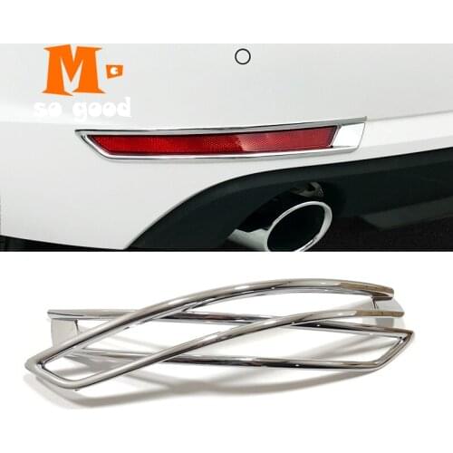 ABS Chrome For Audi A4 b9 2016 2017 Car Front/Back Rear fog lampshade fog light Frame Panel Cover trim Styling Accessories 2pcs